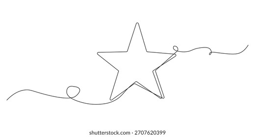 Single Line Star Continuous Drawing for Logo Design and Creative Projects with Minimalist Approach