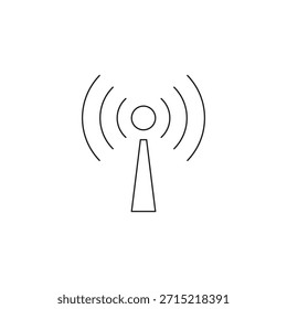 Einzeiliges Symbol, das eine drahtlose Signalantenne darstellt.