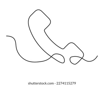 single line style illustration of a telephone.