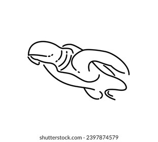 Single Line Turtle Mascot Icon