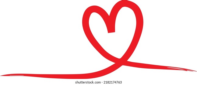 Single line valentine day heart symbol. Stock vector