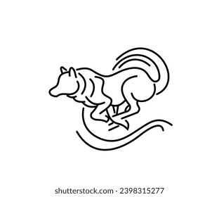 Vector de diseño de logotipo de mascota de lobo de una sola línea
