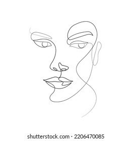 Single Line Woman Drawing Linear Art Stock Vector (Royalty Free ...