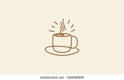 línea simple taza de arte café o chocolates símbolo del logotipo vector ilustración del diseño gráfico
