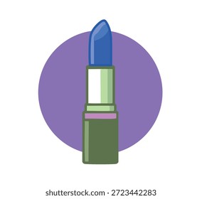 Ilustração de vetor de batom único para projetos de beleza natural, bem-estar e cuidado. Ícone de vetor de beleza e autocuidado com um único batom para marca cosmética.