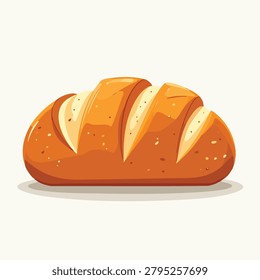 A single loaf of freshly baked artisan bread with a crispy golden crust and scored top isolated on a simple background