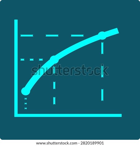 A single logarithmic curve on coordinate axes, rising steeply then flattening, with three marked points and dashed reference lines showing the compression of large values into small ones.