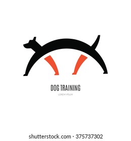 Single logo with a dog for veterinarian clinic, pet shop, dog walker, dog training. Easy to use and edit. Vector logo series.