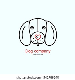 Single logo with a dog for veterinarian clinic, pet shop, dog walker, dog training. Easy to use and edit.