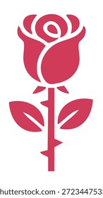 Rosa vermelha de haste longa única para dia dos namorados decoração floral e romance