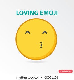 Single Loving emoji. Isolated vector illustration on white background.