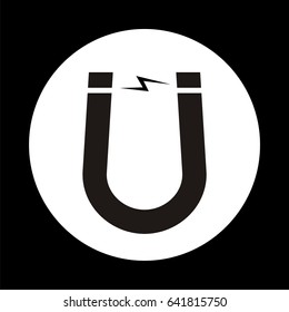 Single magnet sign in white circle. Vector