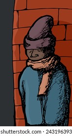 Single male standing outside in cold weather clothing