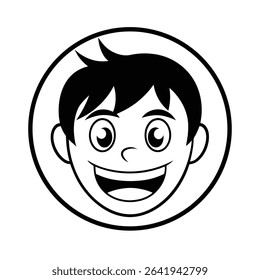 SINGLE man emoji silhouette design for brand market and social work