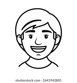 SINGLE man emoji silhouette design for brand market and social work