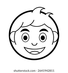 SINGLE man emoji silhouette design for brand market and social work