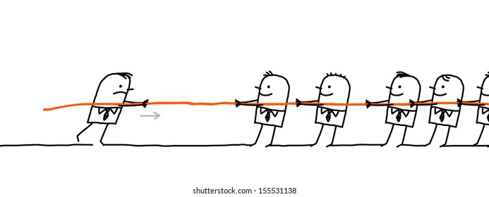 single man fighting against a group 