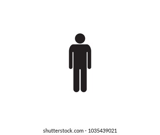Single man outline icon isolated on white background