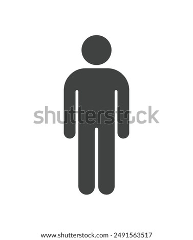 Single man stick figure icon stock illustration