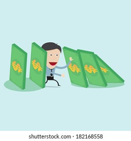 A single man trying to stop collapsing domino money 