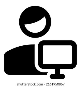 single man user using a monitor for real time feedback