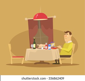 Single man. Vector flat illustration