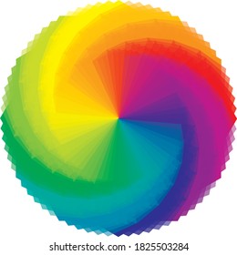 Mandala única - Rueda de color - Círculo / Flor en colores arcoiris