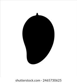 Silueta de mango aislada sobre fondo blanco. diseño de Ilustración vectorial de ícono de mango.