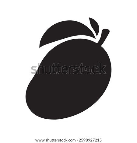 Single mango silhouette isolated on white background. mango icon vector illustration design