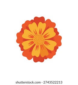 Single Marigold Flower with Thick Petals Flat Icon