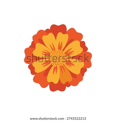 Single Marigold Flower with Thick Petals Flat Icon