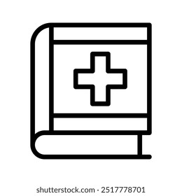 single medical book health icon