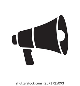 Single megaphone icon silhouette vector on white background