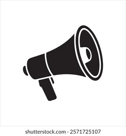Single megaphone icon silhouette vector on white background