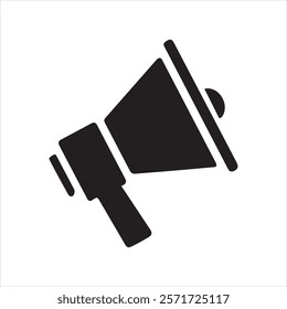 Single megaphone icon silhouette vector on white background