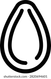Single melon seed icon. Minimalist black line art vector illustration isolated on white.