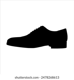 Single men shoe silhouette isolated on white background. Men shoe icon vector illustration design.