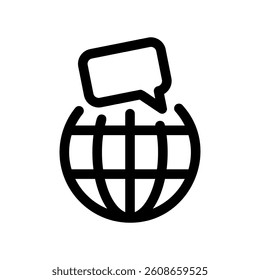 Single message or announcement originating from a global perspective icon