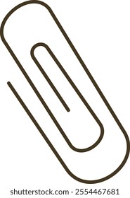 Single metal paperclip with typical shape, featuring two inner loops and an outer loop.