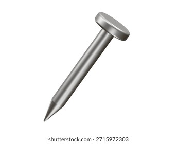 Icono de clavo de construcción metálica simple Ilustración de renderizado 3d