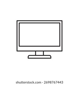 Ein minimalistisches Umrisssymbol, das einen Desktop-Computer-Monitor oder -Bildschirm darstellt.