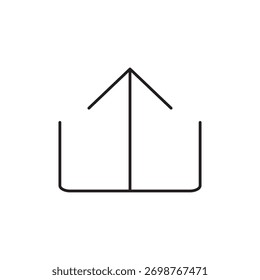 Ein minimalistisches Gliederungssymbol, das einen Pfeil darstellt, der zum Hochladen nach oben zeigt.