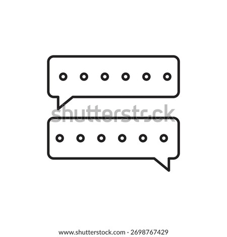 Single minimalist outline icon representing multiple stacked chat messages or dialogue.