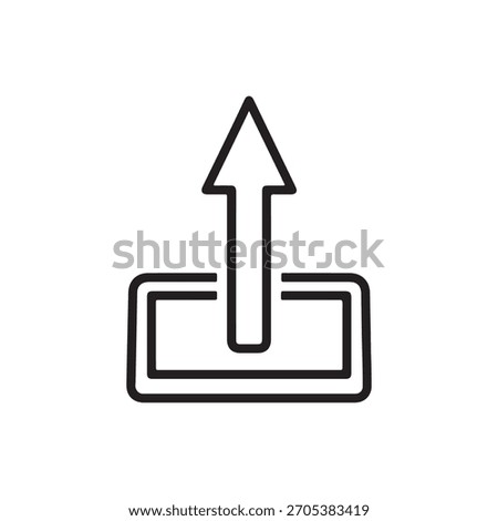 Single minimalist outline icon representing an arrow within a box for sharing.
