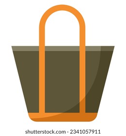 single modern brown and orange bag, briefcase, handbag for travel shopping vacation in minimal cartoon style side view. simple flat autumn color tone illustration vector.