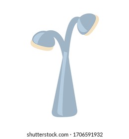 Single modern table lamp, isolated on a white background. Vector drawing in flat style.