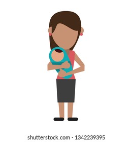 single mom with baby in arms