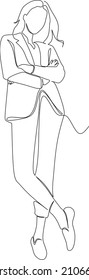 Arte monocromático o monocromático o de una línea de mujeres jóvenes que usan varias prendas de moda en diferentes posiciones sentadas y de pie.