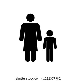 single mother icon. single parent icon symbol vector. on white background
