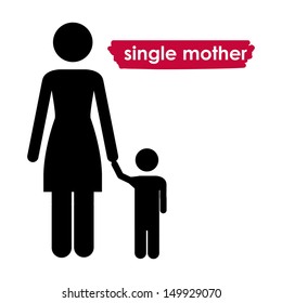 single mother over white background vector illustration 